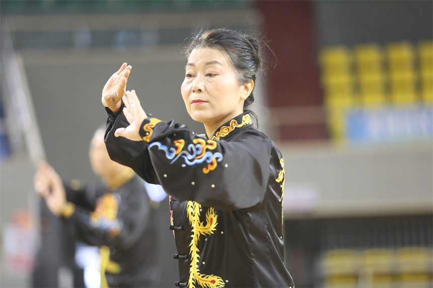 參賽選手們齊聚一堂，開展八法五步 、24式太極拳兩個項目的大比拼。賀治斌攝